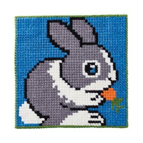 Permin Broderi - Pritad broderipaket fr barn med Kanin - 9413