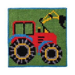 Permin Broderi - Frtryckt broderikit fr barn med Rd Traktor 9414