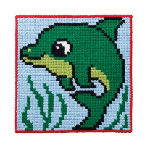 Permin Broderi - Ptegnet broderikit til brn med Delfin - 9420