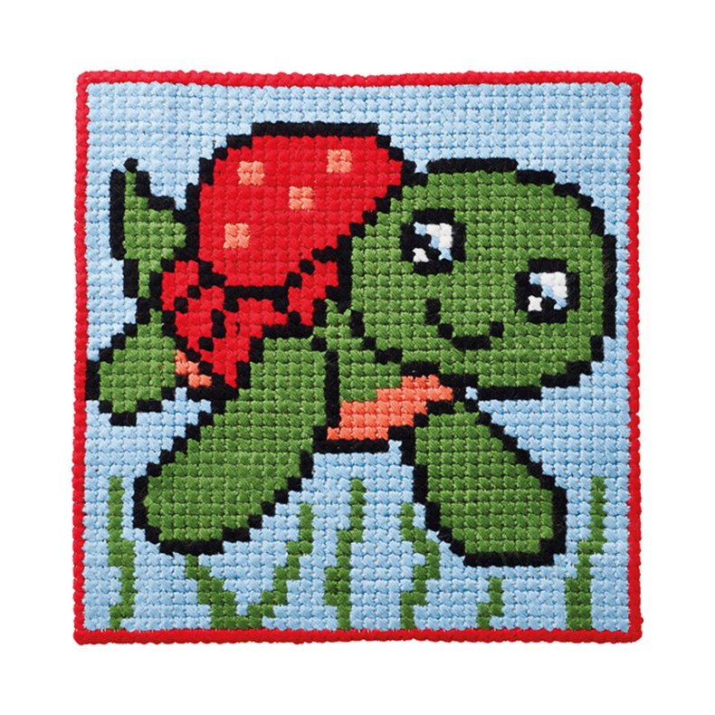 Permin Broderi - Ptegnet broderikit til brn med Skildpadde - 9421