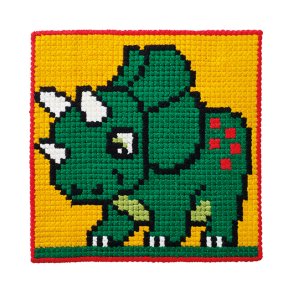 Permin Broderi - Ptegnet broderikit til brn med Dinosaur  - 9422