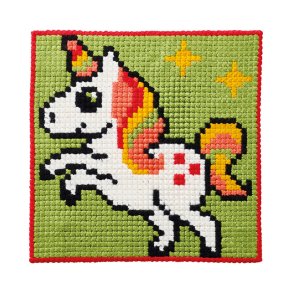 Permin Broderi - Ptegnet broderikit til brn med Enhjrning m. stje - 9424