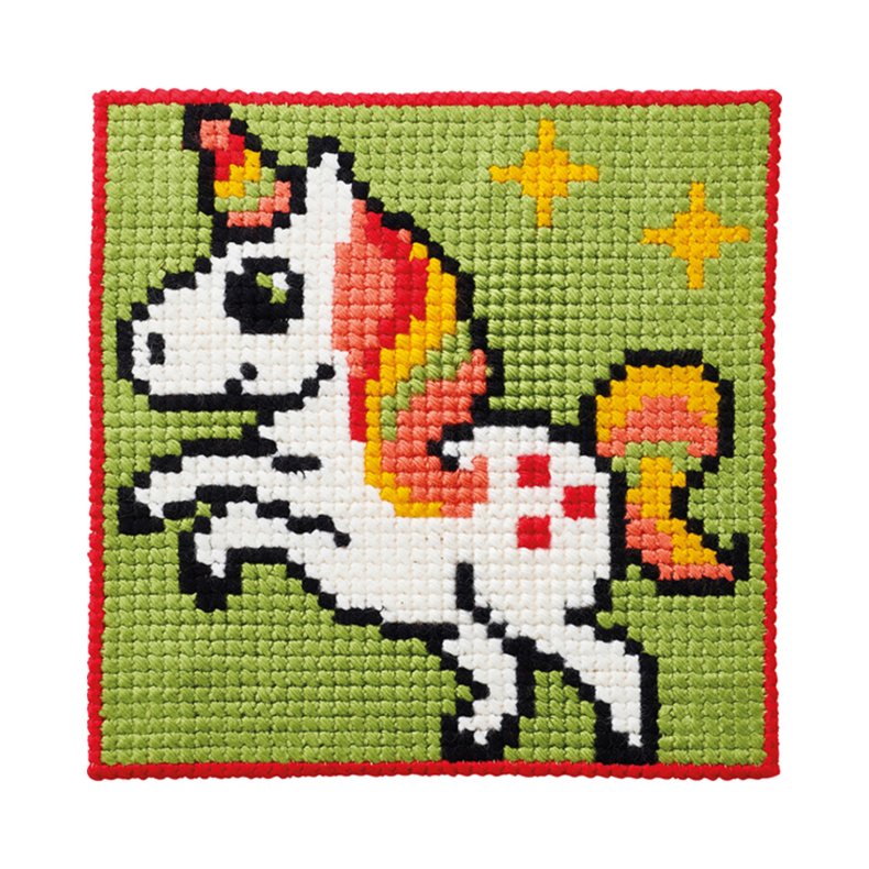 Permin Broderi - Ptegnet broderikit til brn med Enhjrning m. stje - 9424