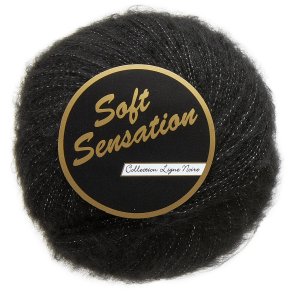 Lammy Soft Sensation Garn Med Lurex 25 Gram 0606 Svart
