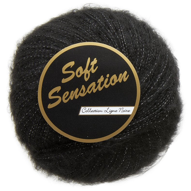 Lammy Soft Sensation Garn Med Lurex 25 Gram 0606 Svart