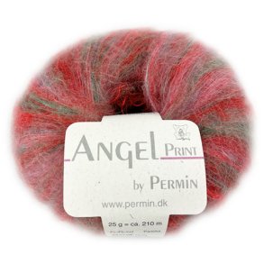 Angel Permin - Mohair och Sidengarn -  884759 Print Rd/Grn