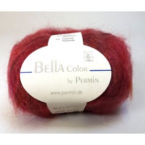 Bella Permin garn - Mohairgarn med ullgarn & polyamid - fv 883159 Rd/bord