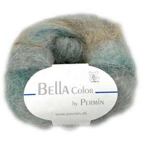 Bella Permin garn - Mohairgarn med ullgarn & polyamid - fv 883164 Grn/Gyllene