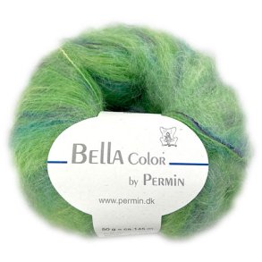 Bella Permin garn - Mohairgarn med ullgarn & polyamid - fv 883167 Grn/Lila/Turkos