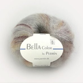 Bella Permin garn - Mohairgarn med ullgarn & polyamid - fv 883173 Beige/Curry/Brun