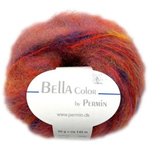 Bella Permin garn - Mohairgarn med ullgarn & polyamid - fv 883179 Orange/Lila