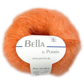 Bella Permin garn - Mohairgarn med ullgarn & polyamid - fv 883266 Ljus Orange