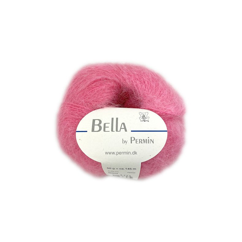 Bella Permin garn - Mohairgarn med uldgarn &amp; polyamid - fv 883275 Lys Pink