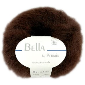 Bella Permin garn - Mohairgarn med ullgarn & polyamid - fv 883279 Brun