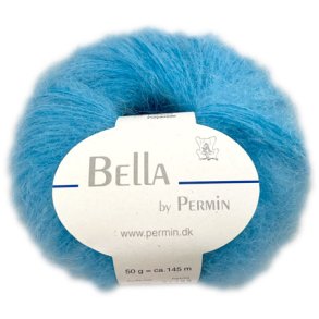 Bella Permin garn - Mohairgarn med ullgarn & polyamid - fv 883283 Klar Turkos
