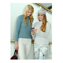 Bluse med 2-Farvet m�nster. kit