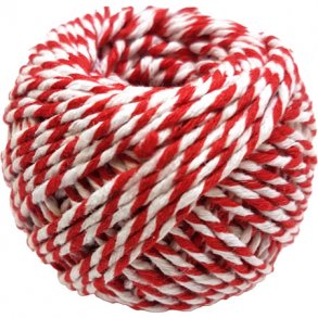 Bomullssnre / presentband Rtt vitt 40 m