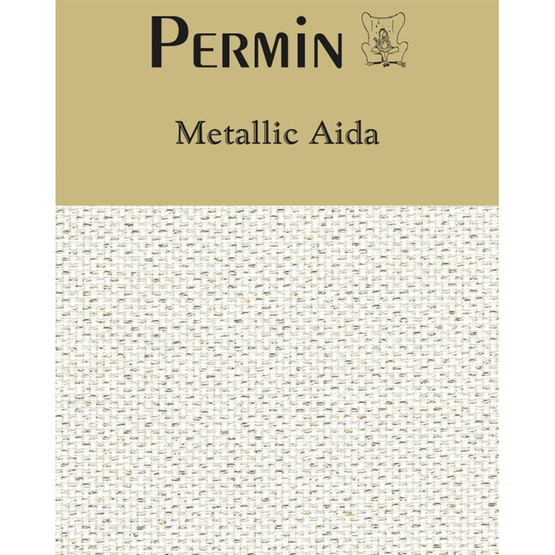 Broderi Stof Permin m Guld Metallic 5,4 55x50cm - 3706-118