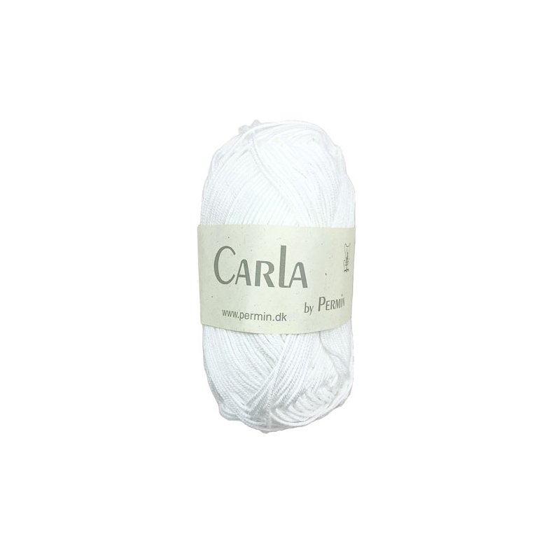 Carla By Permin - Garn Med Bomull &amp; Modal fv 882601 Vit