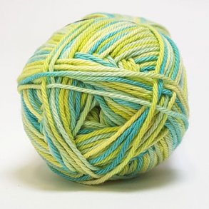 Cotton nr. 8/4 - Bomuldsgarn til hkling -  fv 598 Flerfarvet