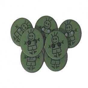 Plastknappar fr pojkar - 18313-15 mm-0007- Grn