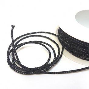 Rund resr - 3 mm Anorakelastik med reflekterande svart