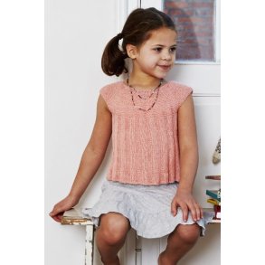 Elise strikkeopskrift - Top med retstrikket brestykke 891109