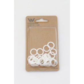 GARDINRINGE 11MM HVID PLAST (25 STK) 