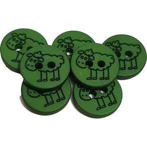 Plastknapp med fr - Ljusgrn 1 st 15 mm - 18345