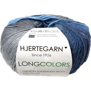 Hjertegarn Long Colors - Bldt uldgarn - Fv 604 Flerfarvet