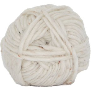Hjertegarn naturull Garn - fv 1001 Tweed - Benvit med gnistrar.
