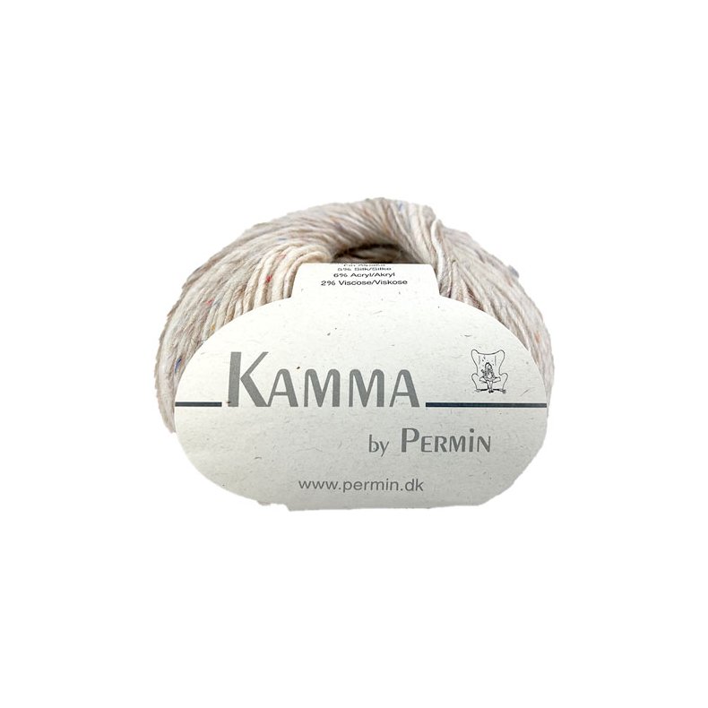 Kamma By Permin - Alpaca &amp; Silk ullgarn - Fv 889523 Benvitt