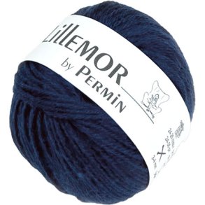 Lillemor Permin 100% kologisk Hndlavet Merinouldgarn Fv 882810 Navy Bl