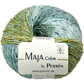 Maja Permin - Flerfrgat bomullsgarn - 881331 Salvia, jgare & lime