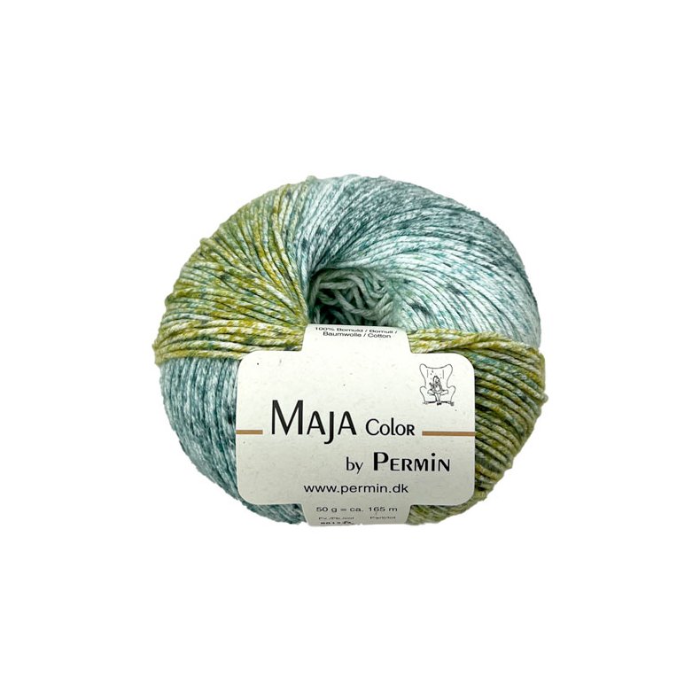 Maja Permin - Flerfrgat bomullsgarn - 881331 Salvia, jgare &amp; lime