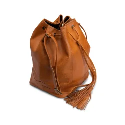 Muud Marina - Hndlavet bttepose i lder Whisky Farvet