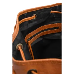 Muud Marina - Hndlavet bttepose i lder Whisky Farvet