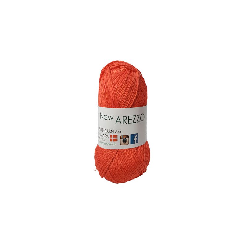 New Arezzo Hjertegarn - Bambusgarn - Hrgarn - Bomuldsgarn - Fv 1448 Mrk orange