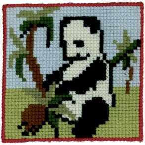 Permin Broderi - Ptegnet broderikit til brn med Panda - 9155