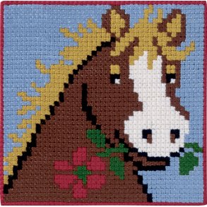 Permin Broderi - Pritad broderipaket fr barn med Hest - 9313