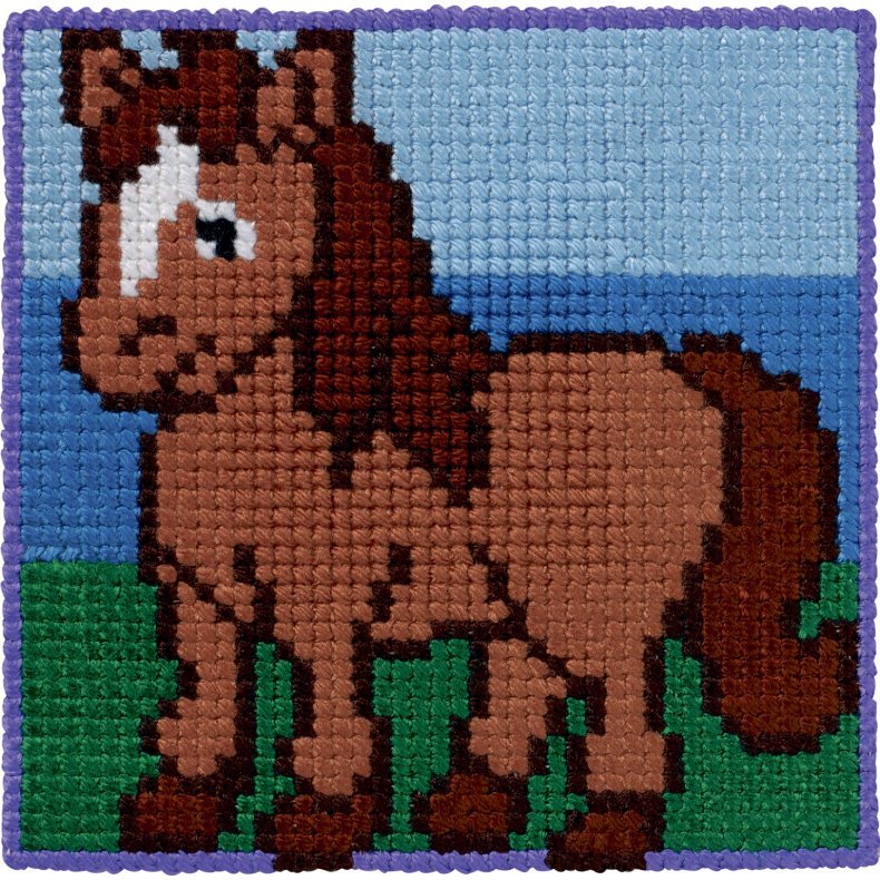 Permin Broderi - Ptegnet broderikit til brn med Pony - 9352