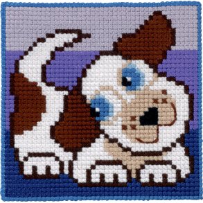 Permin Broderi - Pritad  broderipeket fr barn med Hund - 9353