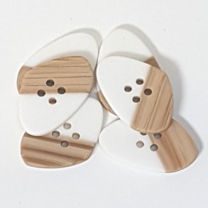 Plastknapper - 4 huls 30 mm - 18319-30-0000 - Hvid/Beige