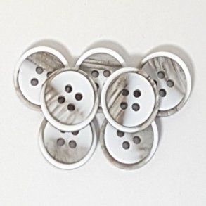 Plastknapper - 4 huls 15 mm - 18320-15-0000 - Hvid/Beige