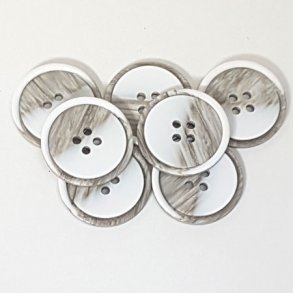 Plastknapper - 4 huls 25 mm - 18320-25-0000 - Hvid/Beige