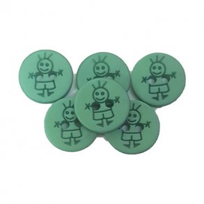 Plastknappar fr pojkar - 18313-15 mm-0002- Grn