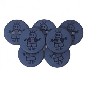 Plastknappar fr pojkar - 18313-15 mm-0003- Bl