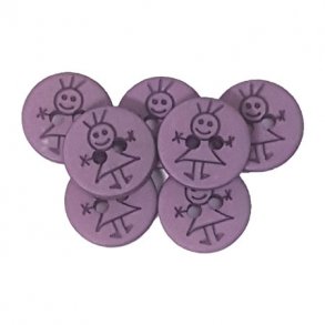 Plast knappar fr flickor -18312 -15 mm-0004- Lila