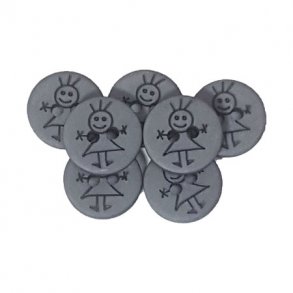 Plastknappar fr flickor - 18312-15 mm-0005- Gr