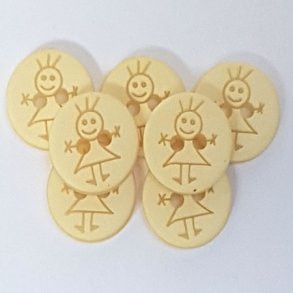 Plastknappar fr flickor - 18312-15 mm-0006- L. Gul